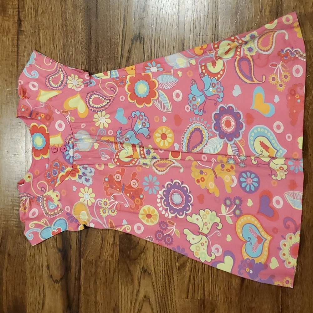 Girls Hanna Andersson pink floral dress size 110(5/6)